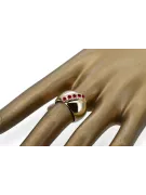 Ring Rubinrot 14 Karat Gelbgold Vintage Schmuck vrc036y